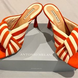 Antonio Melani Women's Orange and Cream Heels